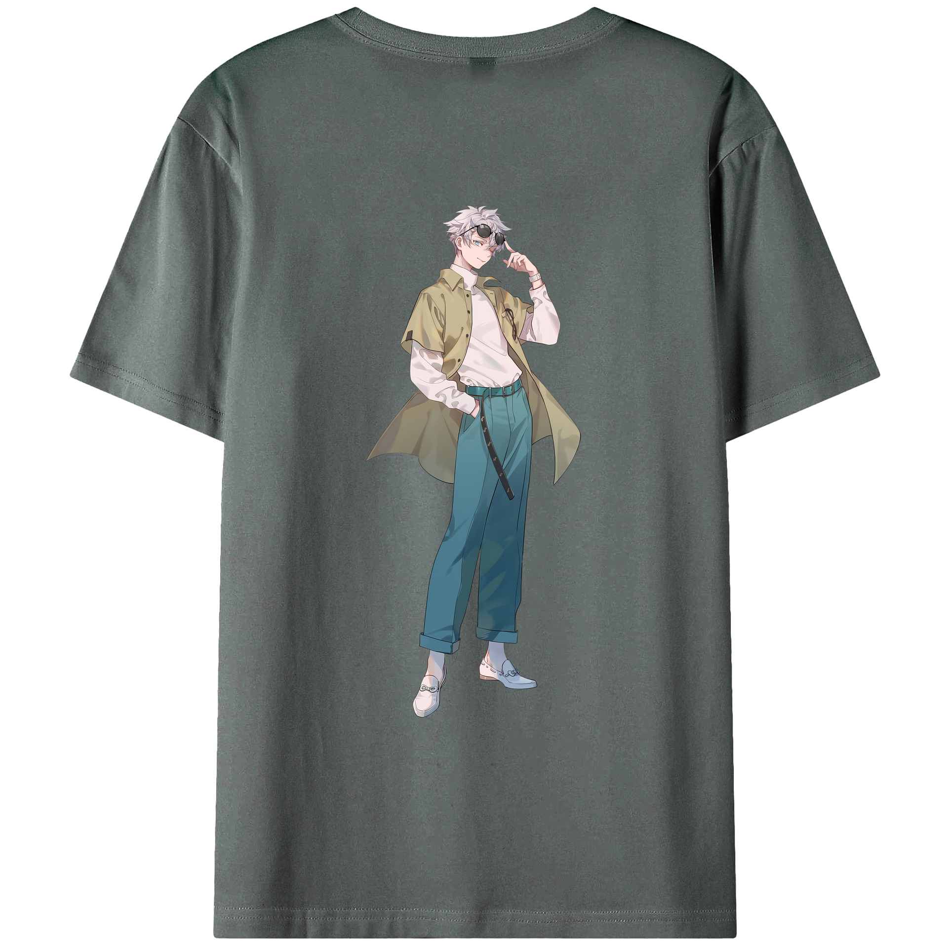 （画像用） 呪術廻戦 Jujutsu Kaisen 綿100％ メンズ半袖Tシャツ（バックプリント） 通気性